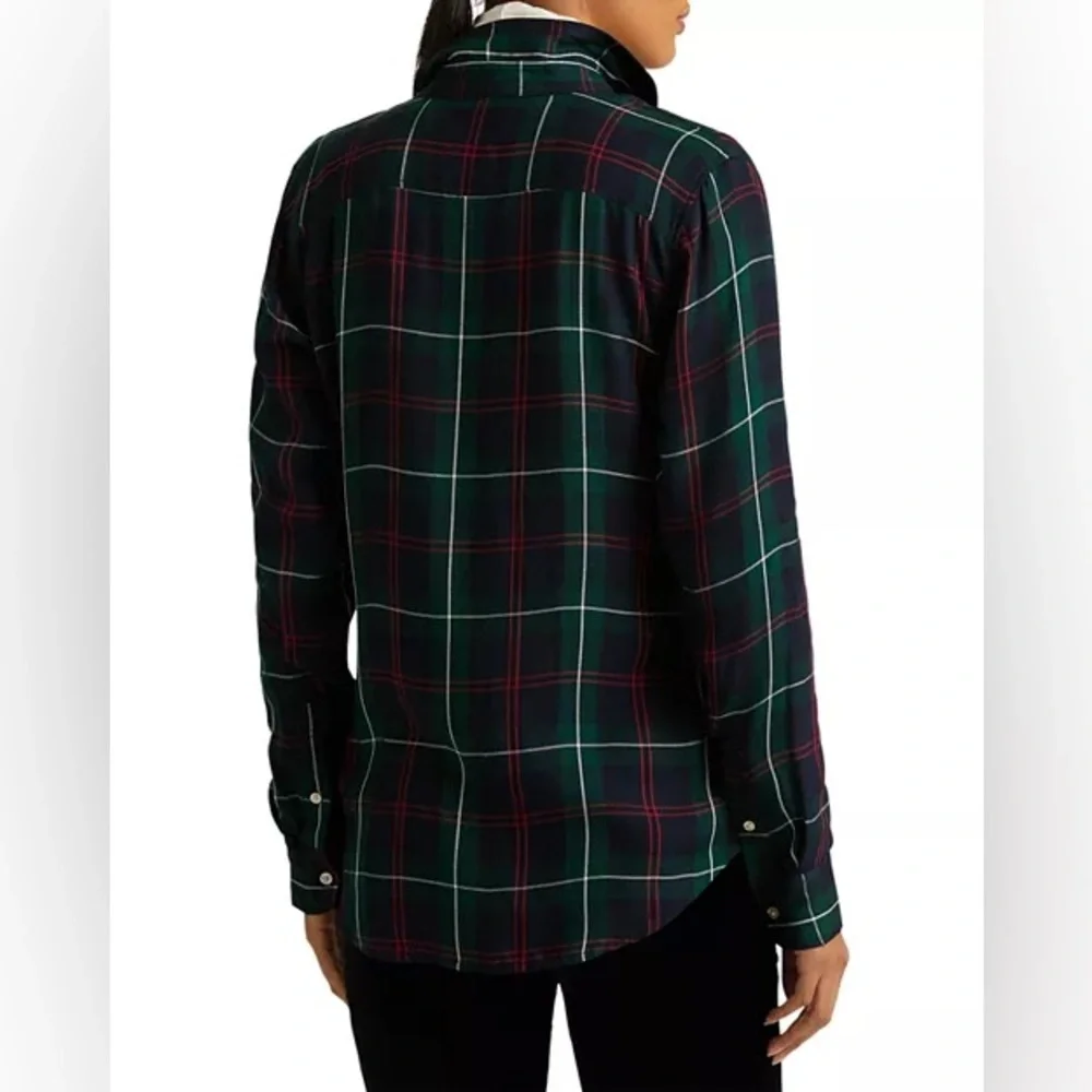 Ralph Lauren Dark Green and Red Plaid Shirt - Picture 1 of 7